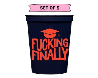 2024 Graduation Cups, fucking finally cups, class of 2024 cups, class of 2024 decorations, college grad decoration, high school grad decor