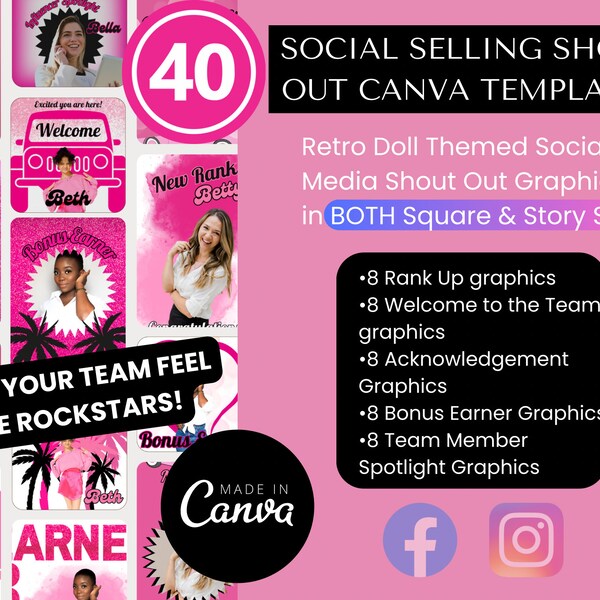 Barbie Instagram Template Etsy