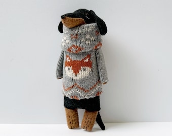 Dachshund Stuffed Toy – Handmade Sausage Dog Plush, Gift for Dachshund Lovers