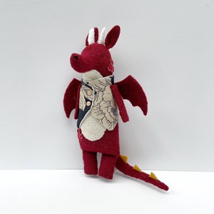 Dark Red Dragon Soft Toy, Dragon Plushie, Dragon Stuffed Toy, Dragon Gift, Collectable Toys