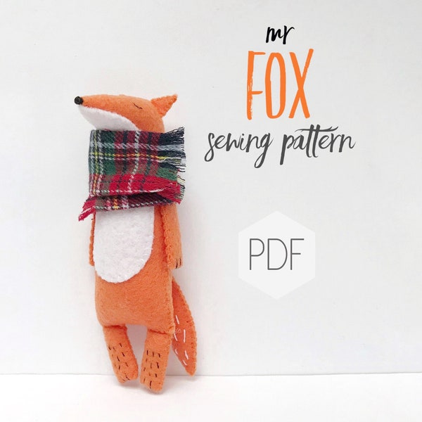 Fox Sewing PATTERN PDF, Tutoriel pour peluches, Peluche animaux, Peluche renard