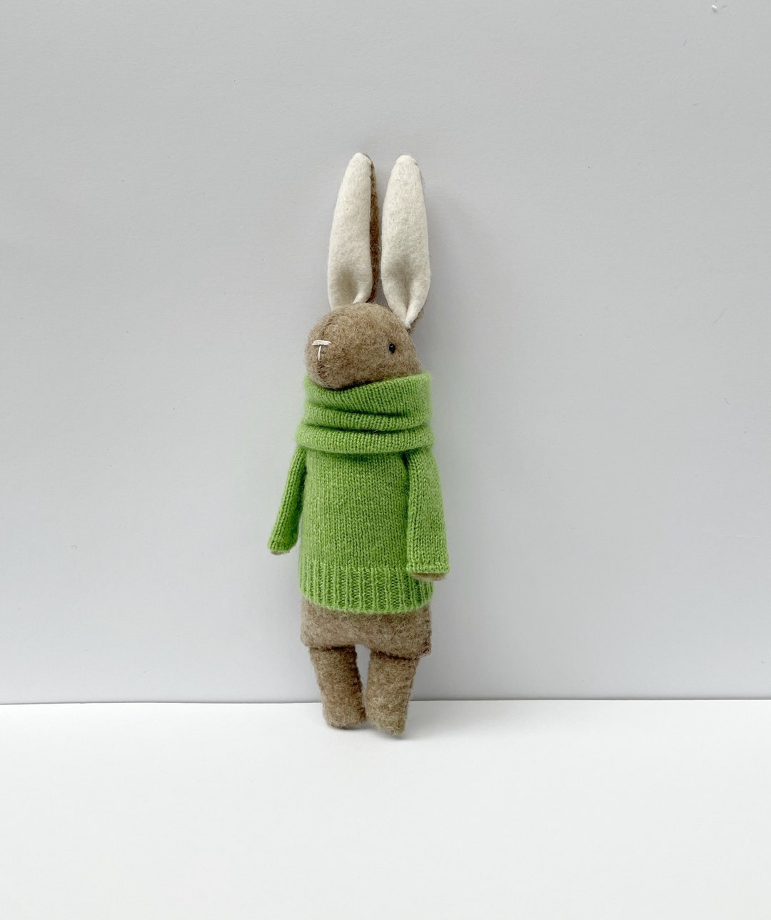 Ty Cottontail Plush Rabbit - Green Coat, 8.5