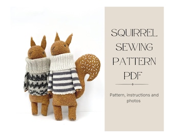Squirrel Sewing PATTERN PDF, Stuffed toys tutorial, Animals soft toy