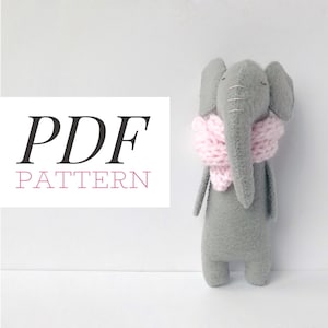 Elephant Sewing PATTERN PDF, Stuffed animal tutorial, Stuffed Elephant Plushie