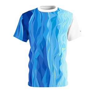 Finland blue and white waves Unisex Cut & Sew Tee