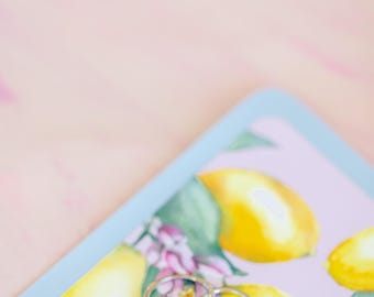 Forro para sobres con diseño de jardín francés - LIMONES - Sobres con solapa europea / JUEGO DE 25 / Forros para sobres impresos para invitaciones de boda