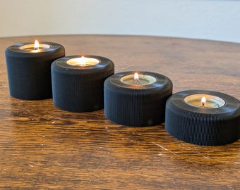 STL files for 3D printed tealight holders in modern grooves/candle holders, minimalist home accessories, table decoration / 3D printing files