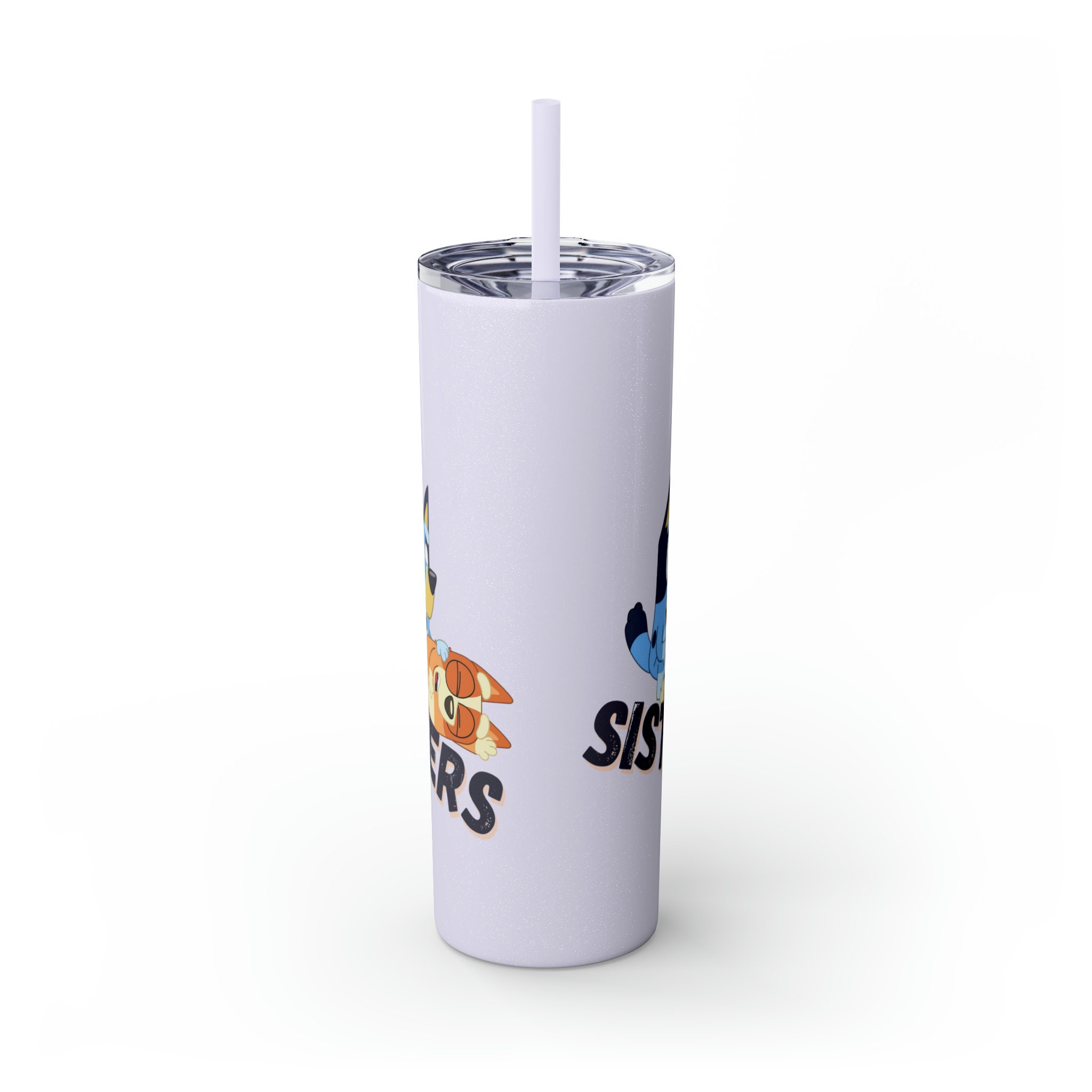 Bluey 20 Oz Tumbler with Straw and Lid. FREE SHIPPING. Stainless