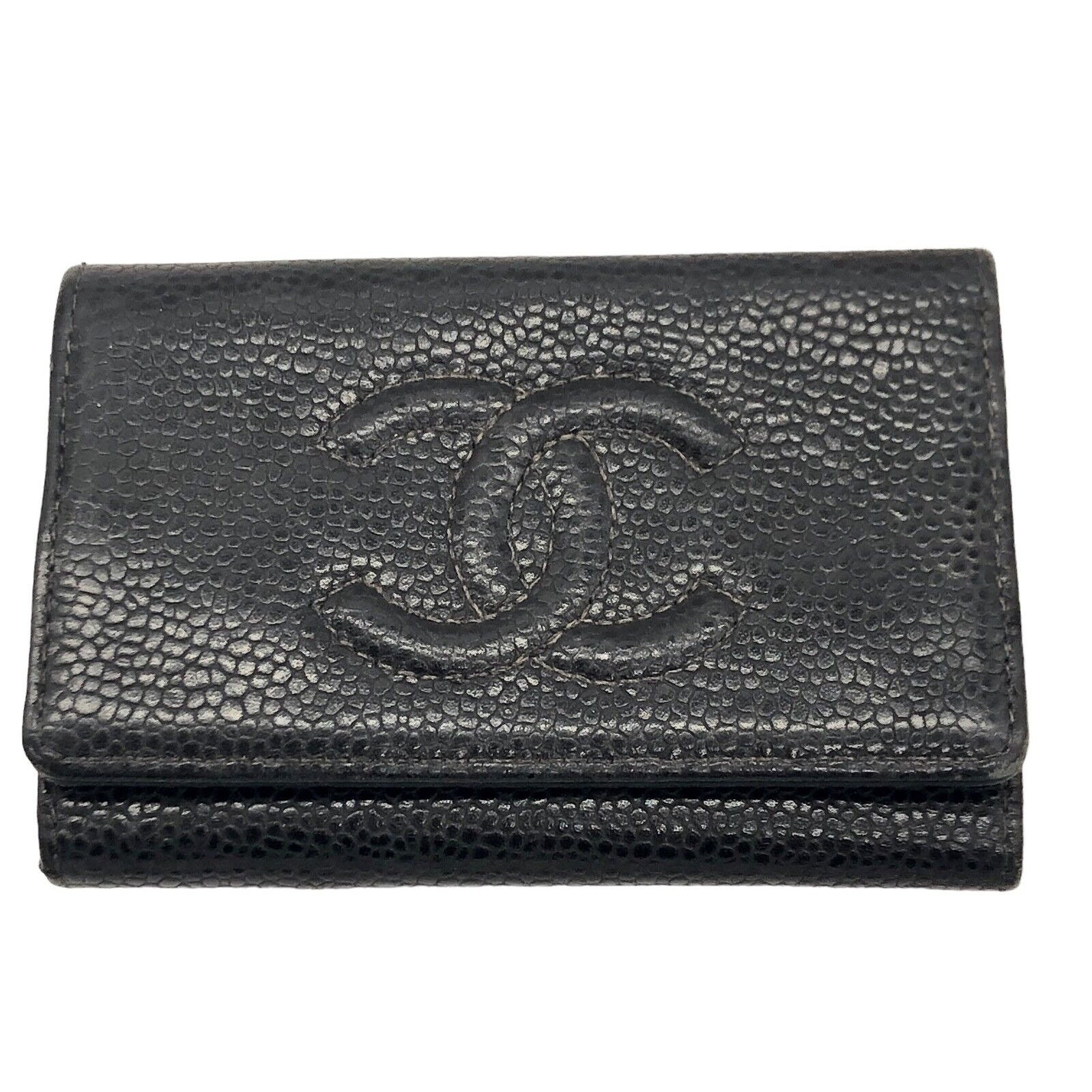 Chanel SLG Zippy Key Holder Card Case, Black Caviar Leather with Gold  Hardware, New in Box GA001