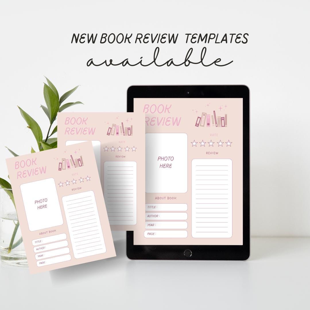 Book Review Template | Printable Book Review Journal | Digital Book ...