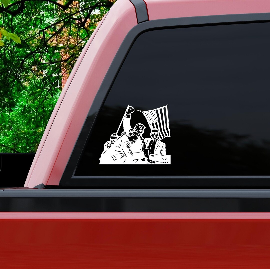 Trump 2024 Car Bumper, Trump Fight Window Decal, Trump Shot Car Bumper ...