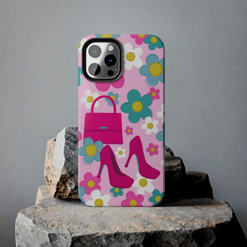 Pink Girly Barbie Inspired Phone Case Heels Floral Flower - Etsy