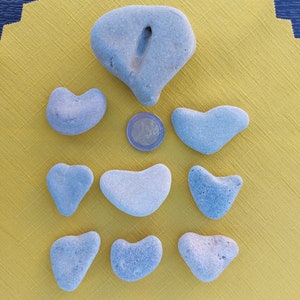 Set of 9 heart shaped stones ,Stones For Craft, natural shaped heart stone, heart rocks.