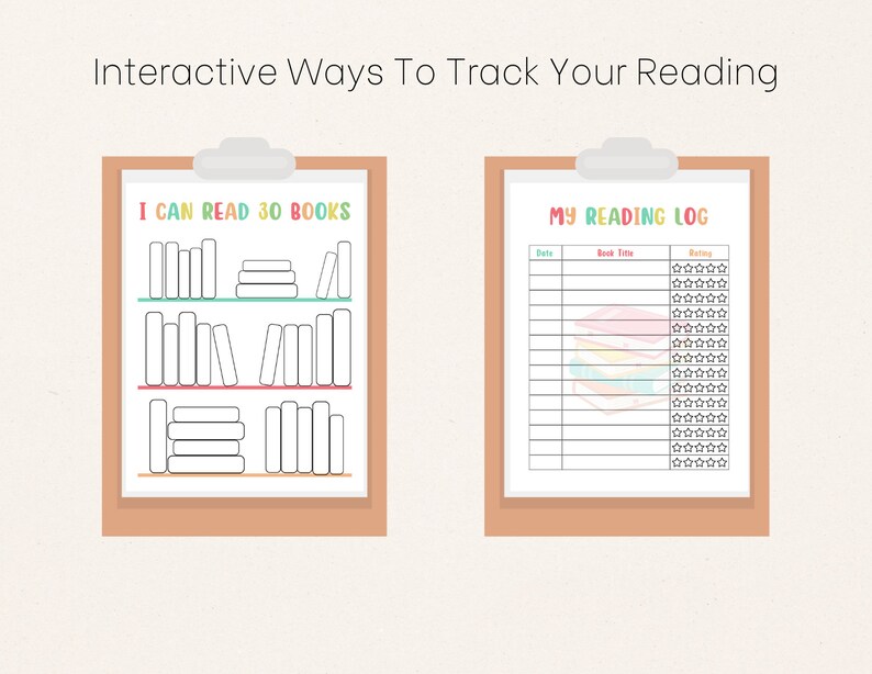 Book Tracker for Kids, Printable Reading Log, Digital Download, Rainbow ...