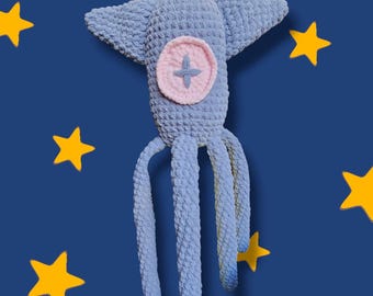 XL Button-Eyed Squid Plush | Handmade | Crochet