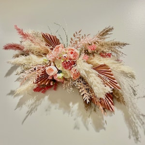 Pampas Dried Flower Arrangement, Bridal Shower Decor, Wedding Decor, Wedding Sign Floral, Wedding Arch Arrangement, Wall Decor