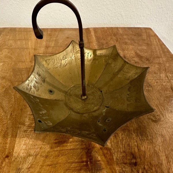 Vintage Brass Umbrella Dish