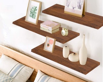 Floating Shelves Rustic Wood Wall Shelf Home Storage Rack Wall Mounted Shelves Home Decorative Display Rack Display Stands