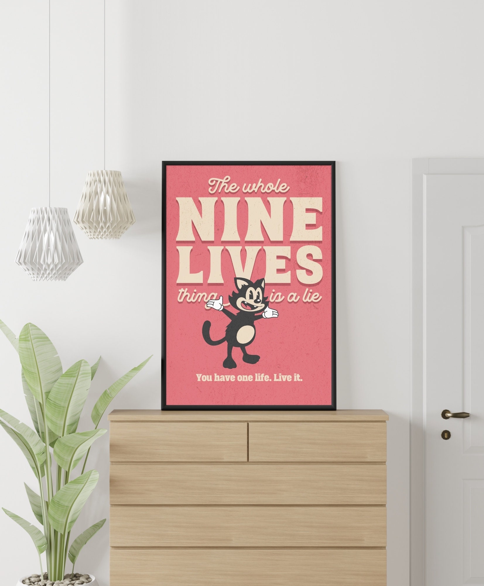 Cartoon Motivational Poster You Have One Life, Live It Affirmation for Kids Print Inspirational