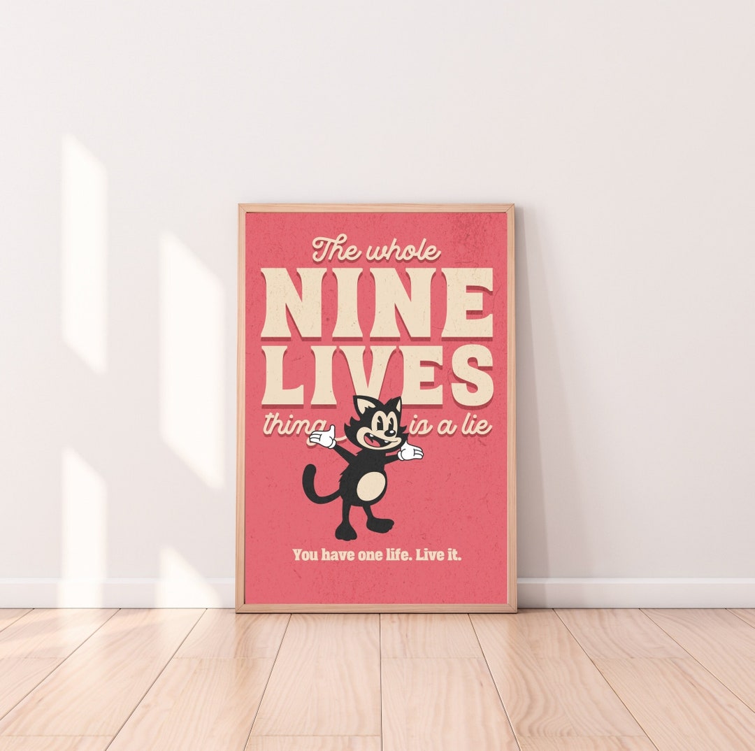 Cartoon Motivational Poster You Have One Life, Live It Affirmation for Kids Print Inspirational