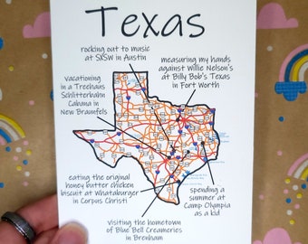 Texas Greeting Card Southern Charm Gift Lone Star State Pride Card Texas Cowboy Gift Homesick Card Miss You Gift Oversea Card Texan Greeting