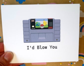 I'd Blow You Funny Video Game Card for Husband Valentine Coliseum Card for Boyfriend Anniversary Card for Video Game Nerdy Valentine Card