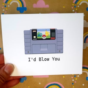 I'd Blow You Funny Video Game Card for Husband Valentine Coliseum Card for Boyfriend Anniversary Card for Video Game Nerdy Valentine Card