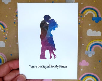 Anniversary Card for Boyfriend Relationship Gift Love Nerd for Husband Card Final Fantasy 8 Card FF8 Squall Gift Rinoa Romantic Nerd Card