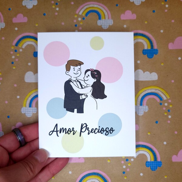 Wedding Card Congratulations Gift for Couple Marriage Playful Cartoon for Married Couple Colorful Wedding Gift Cute Card for Wedding Gift