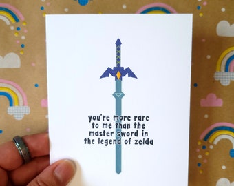 Master Sword Card for Boyfriend Legend of Zelda Card for Husband Link Card for Girlfriend Valentine Zelda Wife Card Master Sword Wife
