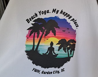 YWH Beach Yoga My Happy Place Flowy Womens' Tank Small, Med, Large, XL Moisture wicking sport