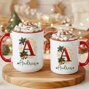 Custom Holiday Gift, Xmas Mug, Xmas Present, Monogram Coffee Mug, Personalized Name Mug, Christmas Mug with Name