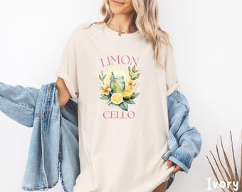 Limoncello Comfort Colors Tee: Retro Italian Lemon Graphic