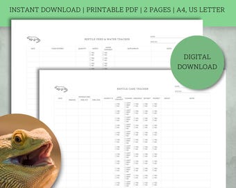Reptile Care & Feed Tracker - Printable Exotic Pet Log (Digital Download)