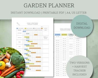 USA Zone 7 Vegetable Garden Planner - Printable Sow, Plant & Harvest Calendar (Digital Download)