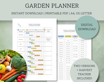 USA Zone 5 Vegetable Garden Planner - Printable Sow, Plant & Harvest Calendar (Digital Download)