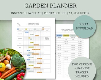 USA Zone 3 Vegetable Garden Planner - Printable Sow, Plant & Harvest Calendar (Digital Download)