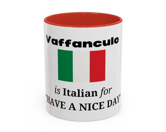 Caneca de café com a bandeira italiana, Vaffanculo, presente engraçado e sarcástico, 325 ml
