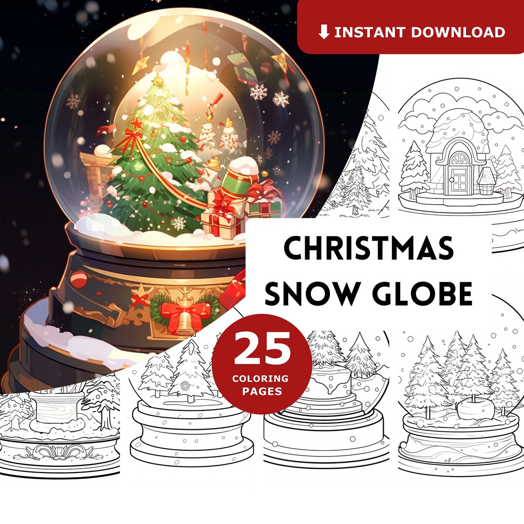 25 Christmas Coloring Pages Grayscale Illustration Christmas - Etsy