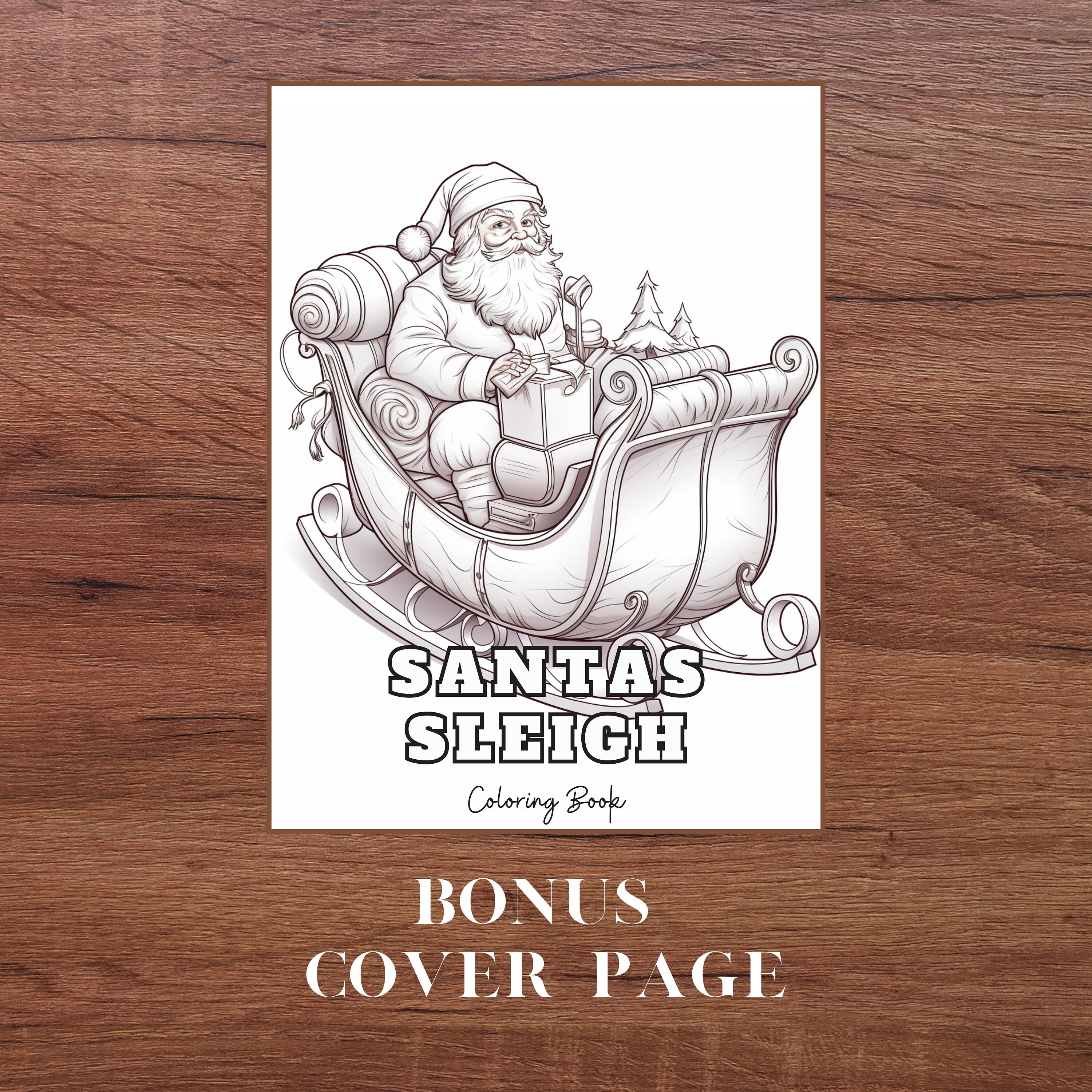 25 Christmas Coloring Pages Grayscale Illustration Santa - Etsy