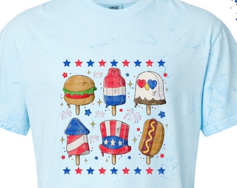 Patriotic Popsicle T-Shirt: 4th of July USA Comfort Colors Tee