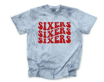 Wavy Philadelphia Sixers T-shirt, Philly 76ers gear, Basketball