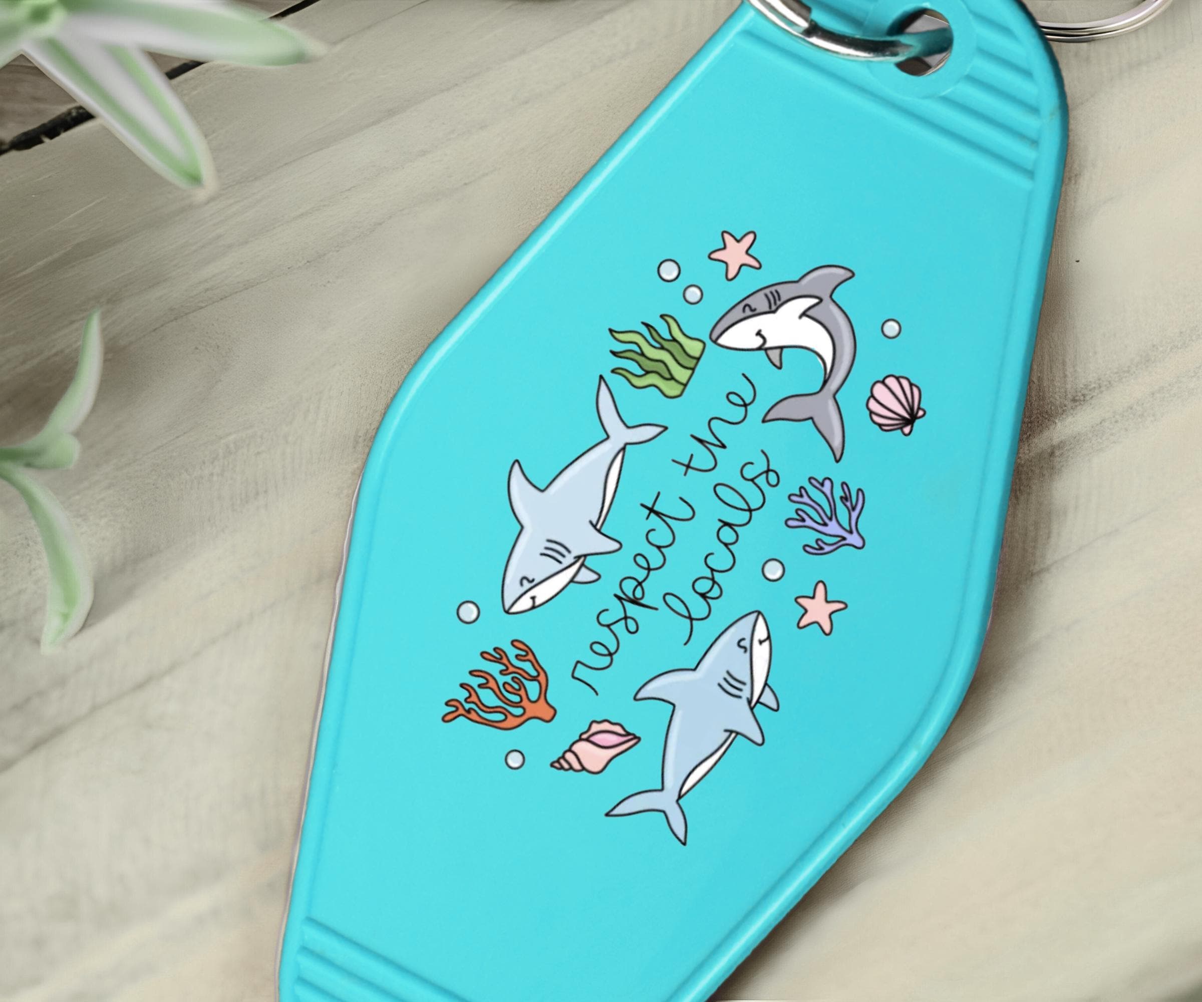 Shark Led Keychain Shark Keychain | Motel Keychains| Respect the Locals| New Driver Gift ...