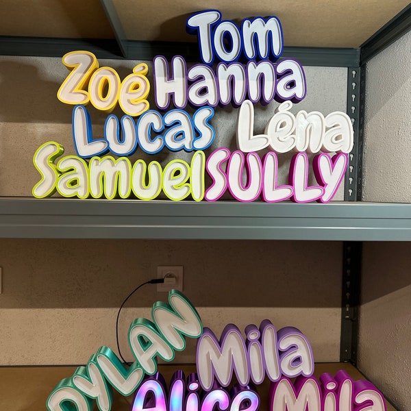 Customizable first name lamp in 3d