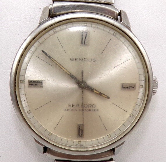 Vtg Benrus Sea Lord Men's Watch Working QNF3 - image 1