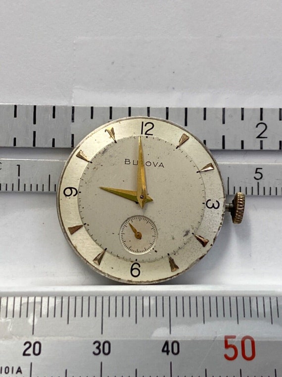 Vtg Bulova 10BM Watch Movement PARTS/REPAIR QNA3