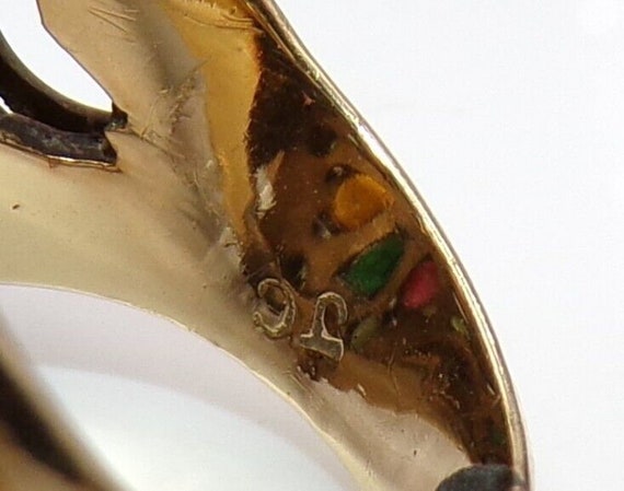 VTG 14K Yellow Gold Thai Princess Multi Color Gem… - image 9