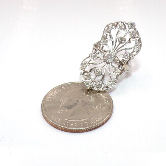 Vtg Antique QUALITY European Cut Diamond Platinum… - image 6