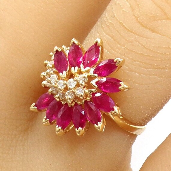 Effy ruby 2024 flower ring