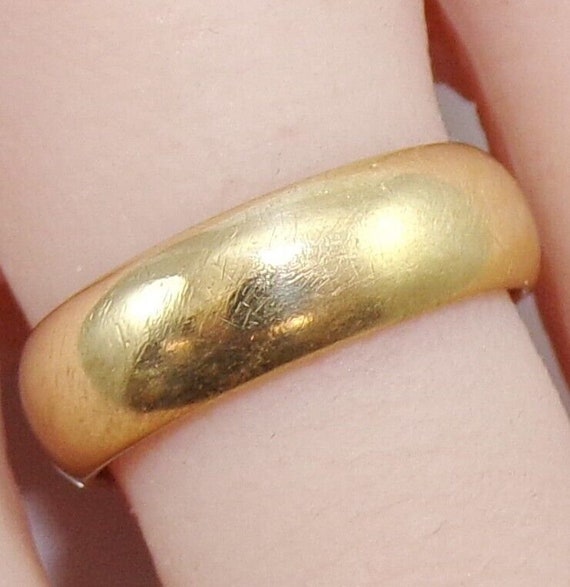 Vintage Jabel 18k Yellow Gold 6mm Plain Wedding Ba